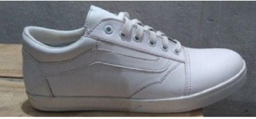 Mens White Sneaker Shoes Heel Size: Low