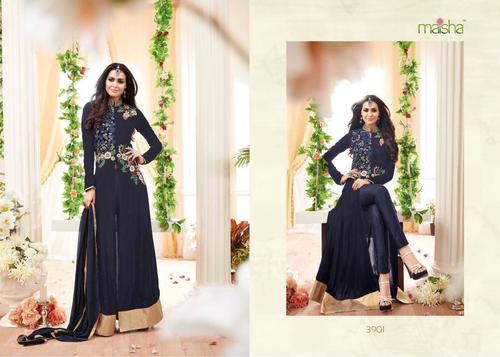 Blue Maisha 3901 Georgette Embroidery Work Salwar Suits