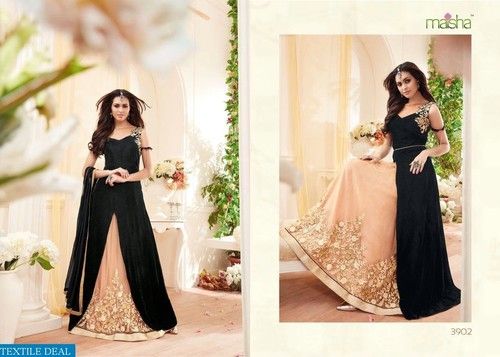 Black Maisha 3902 Exclusive Net Georgette Embroidery Work Lehenga Style Dress