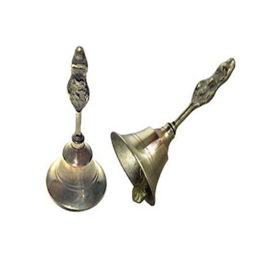 Silver Metal Polished Pooja Brass Bell