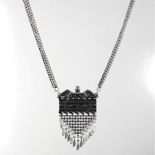 Oxidized White Metal Occasional Ladies Necklace