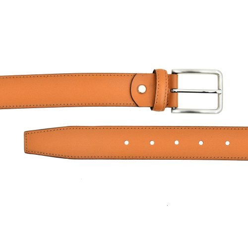 Midas Leather Belt - 36 Inch Length 35mm Width | Tan Color Zinc Buckle Ideal for Formal Wear