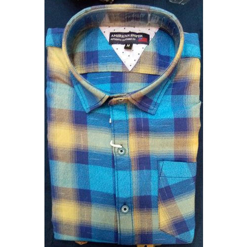 Men's Dual Tone Check Shirt - Cotton Fabric Available in Sizes S to XXL | Comfortable Anti Shrink Casual Wear with Collar Neck