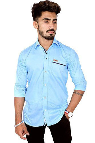 Mens Cotton Casual Shirt Collar Style: Straight