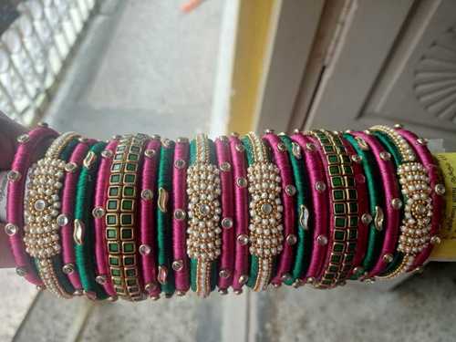 Silk Thread Colored Bangles