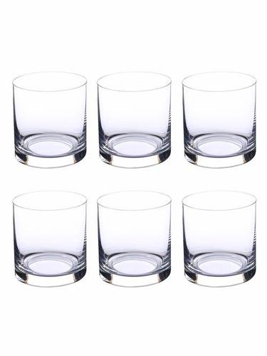 Bohemia-Crystal Non-Lead Crystal Barline Drinking Glass Set, 410 Ml, Transparent -Set Of 6 Pieces