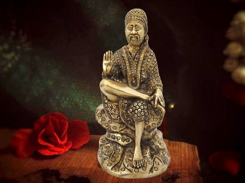 Gold Brass God Sai Baba Statue