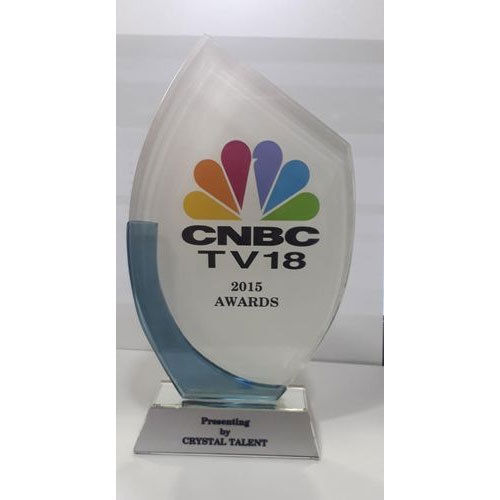 Crystal Curverd Award Trophy Size: 6.5 Inch (H)