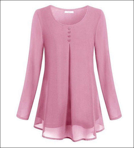 Pink Ladies Long Cotton Top