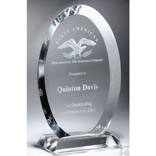 Oval Shape Crystal Trophy