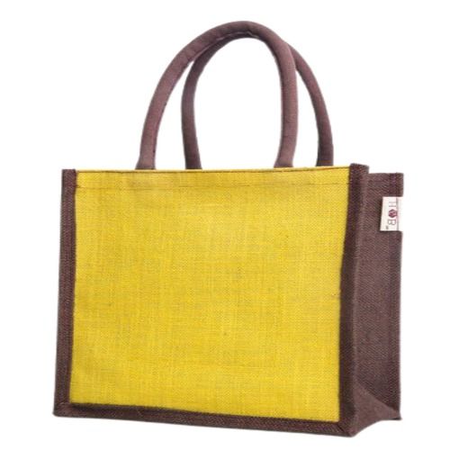 Plain Multicolor Rope Handle Jute Bag