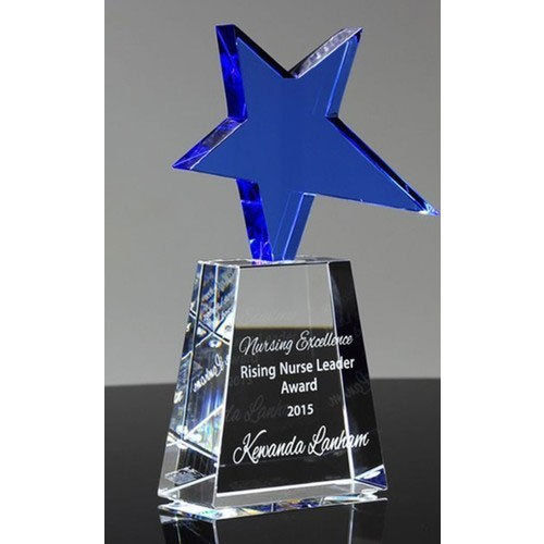 Printed Crystal Star Award Trophy