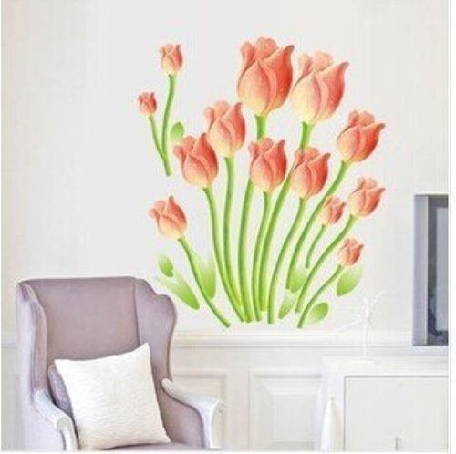 Red And White Colorful Premium Wall Sticker (45X60)