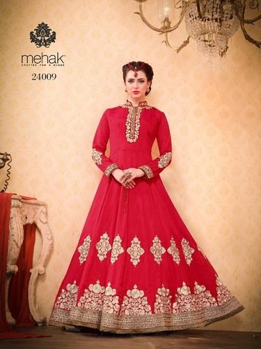 Red Mahek 24009 Fancy Silk Designer Salwar Suits