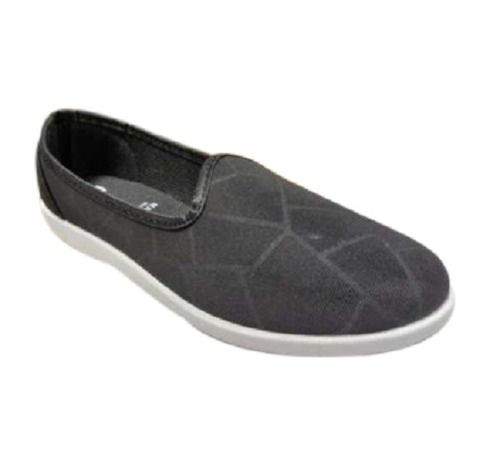 Breathable Ladies Black Canvas Belly Shoes