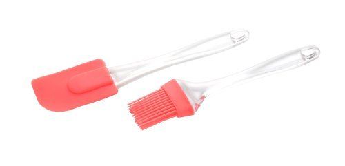 Red Silicone Spatula And Pastry Brush