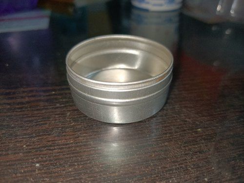 Round Silver Candle Wax Container