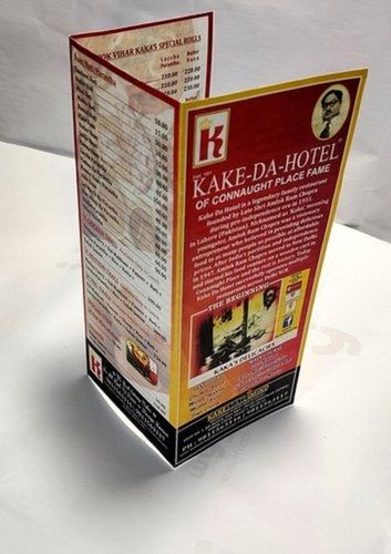 Plain Art Paper Take Away Menu Card Printing Service