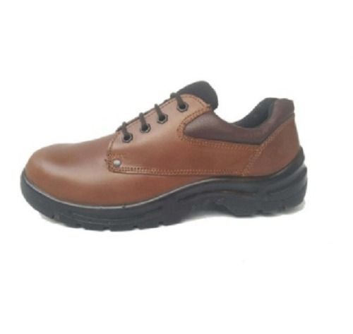 Brown Pu Leather Safety Laces Shoes