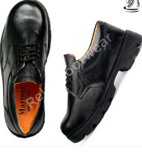 Mens Leather Safety Black Shoes