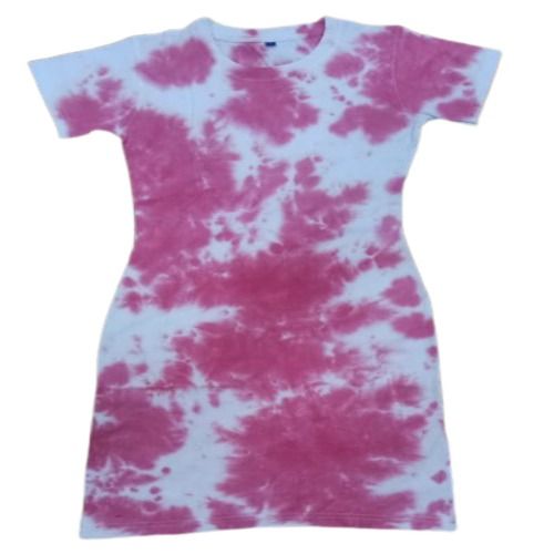 Multicolor Cotton Long Polo Tie And Dye Ladies Party Dress