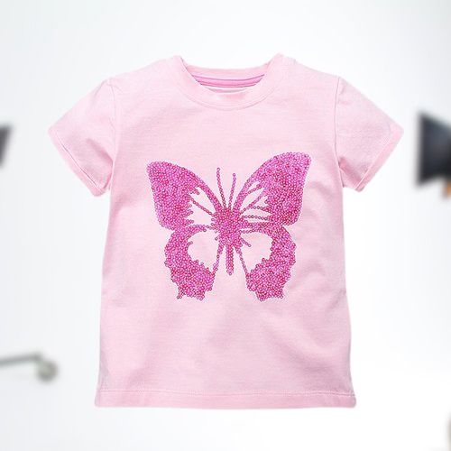 Cotton Pink Printed Baby Girl Half Sleeve T Shirt Age Group: 6 To 12 Yrs