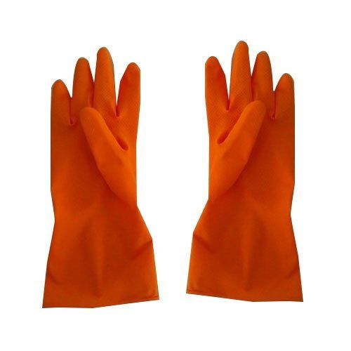 Orange Rubber Hand Gloves