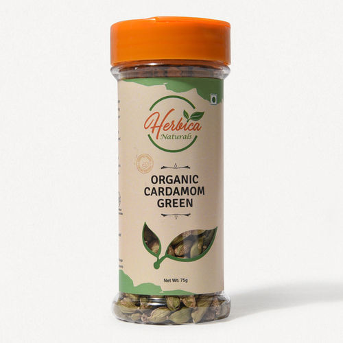 Herbica Organic Cardamom Green whole 75 gm (Pet Jar)