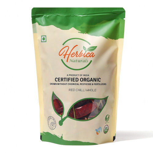 Herbica Organic Red Chilli Whole 75 gm (Pouch)