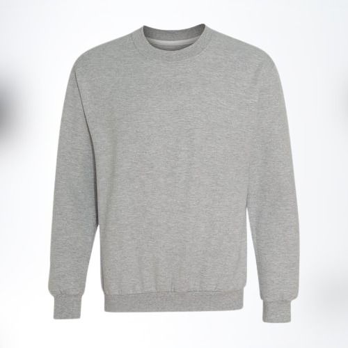 Washable Mens Round Neck Grey Color Full Sleeve Sweatshirt