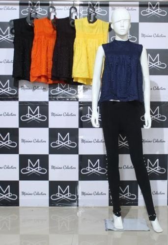 Navy Blue Casual Girls Designer Moti Top