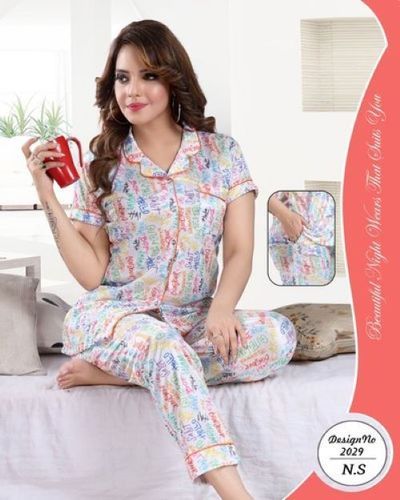 Multi Color Digital Printed Night Suit