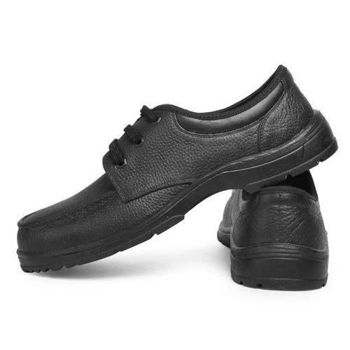 Black Hillson Discovery Synthetic Leather Safety Shoes