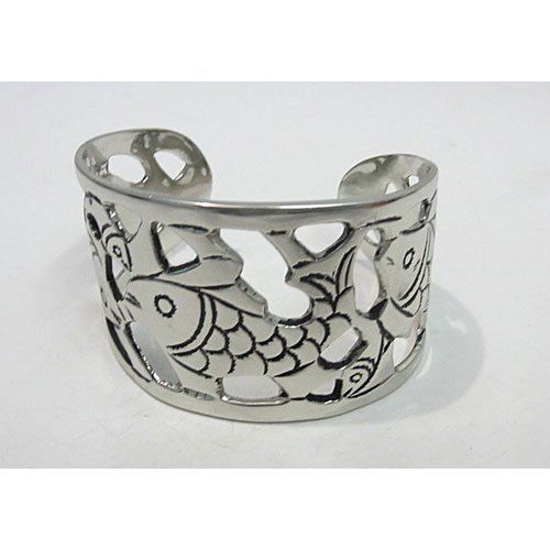 Fish Design Brass Cuff Bracelet
