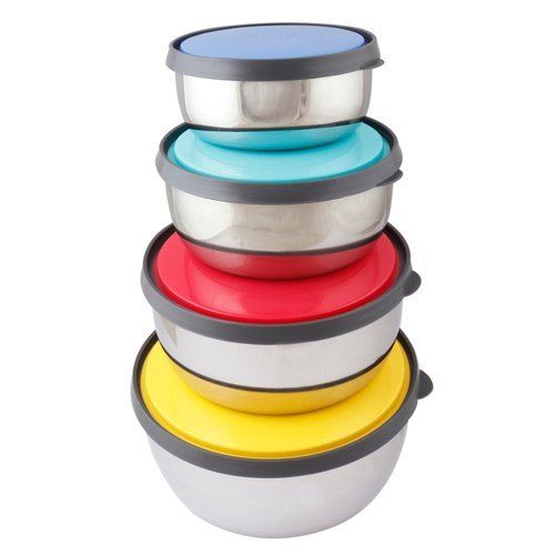 Various Colors Are Available Set Of 4 Round Lid Bowl