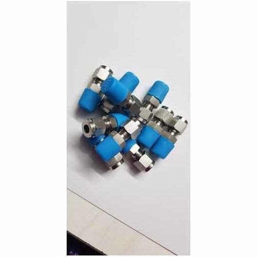 Chrome & Blue Ss Male Tube Connector