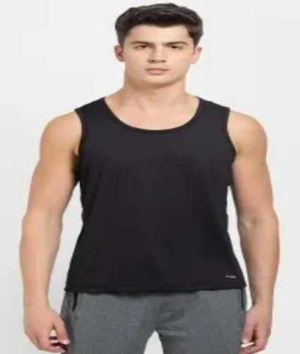 Black Mens Plain Tank Top