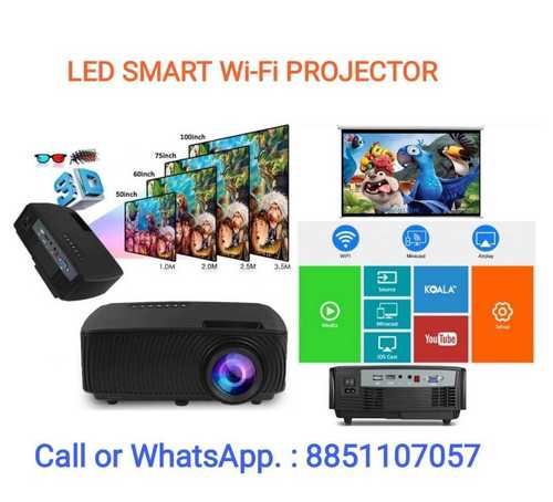 Led Smart Mini Portable Projector Brightness: 3000 Lumens