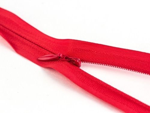 Red Polyester Invisible Zipper Length: 5 Inch (In)