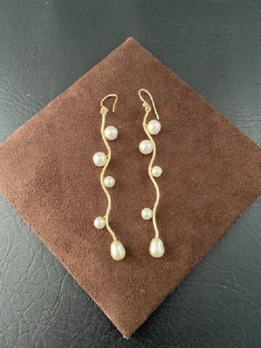 Imitation Designer Pearl Earrings Hoops