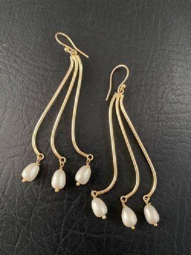 Imitation Pearl Earrings Hoops