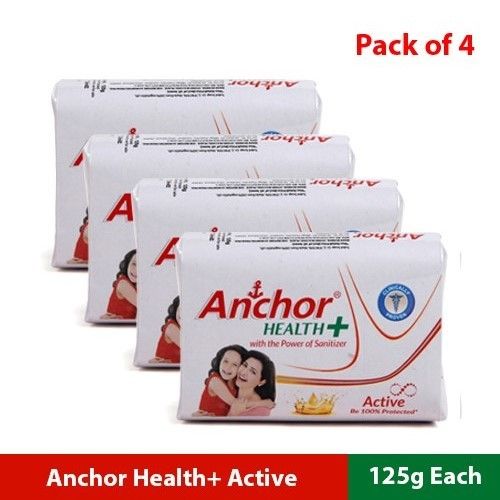 Anchor Active Health+ Soap With The Power Of Sanitizer (125gmsx4) Multipack