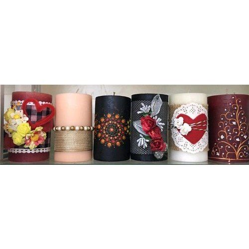 Multi Color Paraffin Wax Pillar Candle