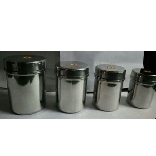 Silver Stainless Steel Kitchen Canisters