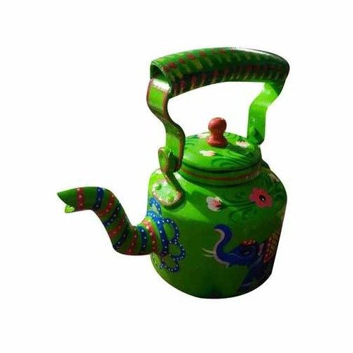 Green Hand Painted Kettle Application: Decoration