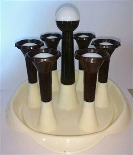 Cream And Brown Innovative Kitchen Glass Stand - Plastic Material 12 Piece Box Packing 6 Stand Set | Ideal for Home and Hotel Use Good Quality Fine Finish