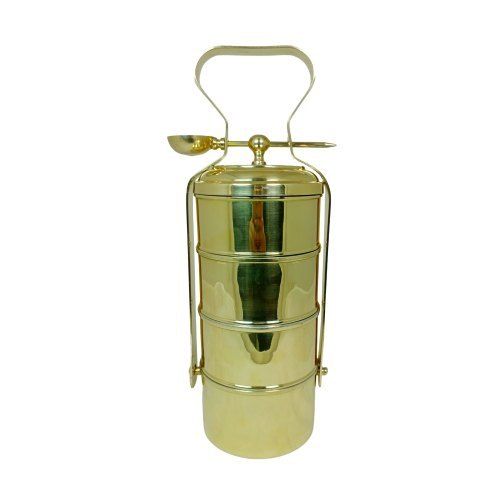 Various Colors Are Available 4 Compartment Pure Brass Tiffin