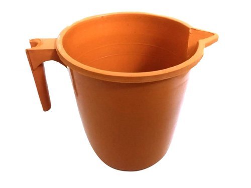 Blue 7 Inch Orange Plain Plastic Mug