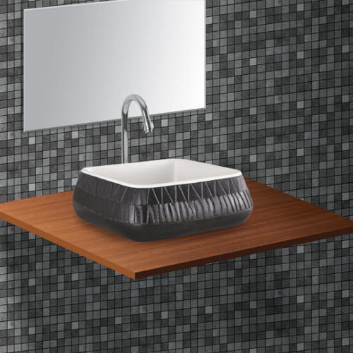 Brown Black Square Wash Basin