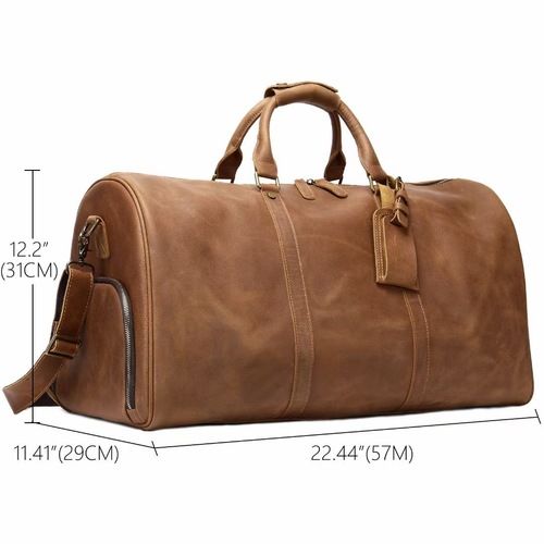 Brown Durable Leather Travel Bags